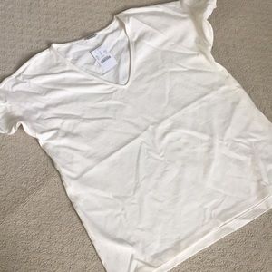 J. Crew Factory Off white flutter sleeve t